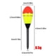 thumbnail image 4 of Greeniant 3 uds flotadores de pesca boya de palo de luz portátil Durable corriente río suministro Bobber accesorios Fluctuate suministros Pescar Rojo y verde, 4 of 6