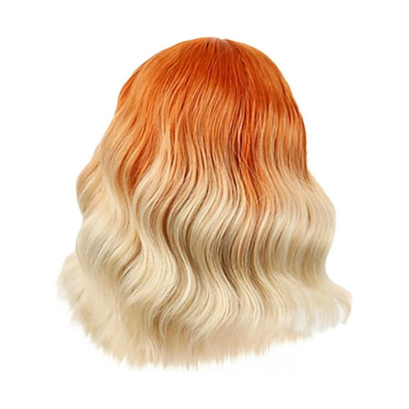 UYUH Women Short Wavy Bob Silky Wavy Synthetic Heat R-esistant Wig with Natural B-angs for Beautiful Women Girls Fashion Party C-osplay Wig