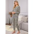 thumbnail image 3 of POGLIP Women's Beige Leopard Print Loungewear Set, 3 of 6