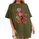 thumbnail image 1 of Faldas Cortas para Mujeres, Impresión de Flores Casual Oversized Camiseta de Manga Corta Top Hecho de 95% Poliéster 5% Spandex para Primavera Verano, Falda Corta de Verano, 1 of 7