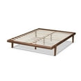 thumbnail image 3 of Baxton Studio Kaia Mid-Century Modern Walnut Brown Finished Wood Queen Size Platform Bed Frame, 3 of 7