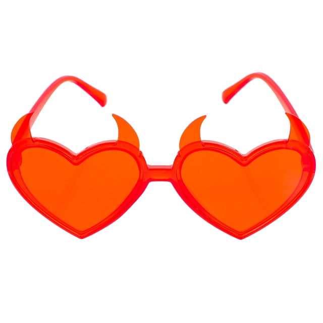 GOOHOCHY Gafas de sol con forma de corazón de San Valentín, lentes con forma de corazón del diablo, recuerdos de fiesta, gafas de sol decorativas para vacaciones