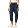 thumbnail image 7 of ZGRBOU Women Capri Jogger Sweatpants Elastic High Waist Drawstring Cropped Track Pants Lightweight Baggy Pants with Pockets, 7 of 7