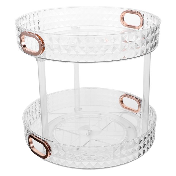 ADDHAT Organizador Giratorio De Cocina Doble Capa Transparente Con Rotación 360 Para Especias Y Condimentos