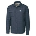 thumbnail image 2 of Men's Cutter & Buck Heather Navy Los Angeles Chargers Throwback Logo Rainier PrimaLoft Eco Insulated Quilted Button-Up, 2 of 3
