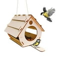 thumbnail image 1 of Casa De Comedero De Pájaros De Madera, Caja De Nido Colgante Para Casa De Pájaros De Montaje Diy Para Decoración De Jardín Al Aire Libre Speravity PT002179-00, 1 of 6