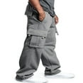 thumbnail image 3 of Men‘s Casual Gym Cargo Combat Straight Loose Jogger Sweat Track Pants, 3 of 4