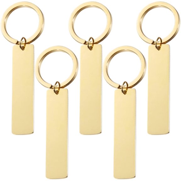 5 Pcs Blank Stainless Steel Key Chains Heat Transfer Tags