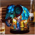 thumbnail image 1 of GHSDFBB Stained Glass Animal Night Light, Stained Animal Glass Bedside Lamp Night Light Home Decoration Stained Glass Lamp for Bedroom Home Decoration (Color : Elephant), 1 of 7