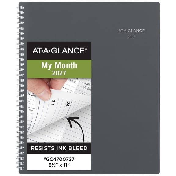 AT-A-GLANCE DayMinder 2027 Monthly Planner Gray Large 8 12 x 11 - Monthly
