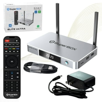 S6 Ultra Superbox for TV 2025 Fully Loaded, Wireless Voice Remote Included, 1000M Ethernet Port Super Box with Voice Remote, 4G RAM 128G ROM, 6K, Easy Setup Guide by Authorised Seller