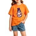 thumbnail image 2 of Zylarhe Kids Halloween Tops Short Sleeve Crewneck Casual Summer Fashion T Shirt for Boys and Girls Orange 5-6 Years, 2 of 4