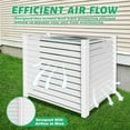 thumbnail image 3 of NAIZEA Air Conditioner Fence, 2-Panel White Vinyl Pool Equipment Enclosure, 38" W x 42" H Privacy Screens Fence Panels with Metal Stakes,Trash Can Enclosure for Outside, 3 of 8