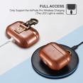 thumbnail image 4 of AirPods Pro Leather Case with Strap, ICARER Genuine Leather Portable Protective Shockproof Cover for Apple AirPods Pro case Keychain Support Wireless Charging (Brown), 4 of 5