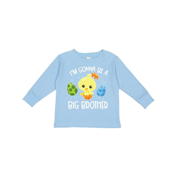 Inktastic Easter I'm Gonna Be a Big Brother with Green and Blue Eggs Boys Long Sleeve Toddler T-Shirt