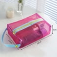 thumbnail image 1 of Women Fashion Multifunction Net Yarn Durable Makeup Purse Transparent Net Yarn Bag Handbag Makeup Pouch Toiletry Bags PINK L, 1 of 8