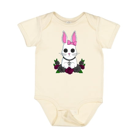 

Inktastic Cute Goth Bunny with Purple and Black Roses Gift Baby Boy or Baby Girl Bodysuit