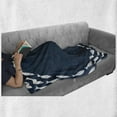 thumbnail image 6 of Navy Blue Soft Flannel Fleece Throw Blanket, Ocean Aqua Navy Themed School of Fish Swimming in a Circle Print, Cozy Plush for Indoor and Outdoor Use, 70" x 90", Navy Blue and White, by Ambesonne, 6 of 6