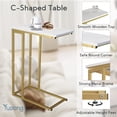 thumbnail image 5 of C-Shaped End Table with White Marble Top - Gold Metal Frame, 5 of 9