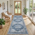 thumbnail image 5 of Hallway Runner Rug Non Slip - Washable 2.6x8 Kitchen Rugs for Living Room, Low-Pile Soft Bedroom Rug Indoor Floor Stain Resistant Carpets for Entryway, Laundry, Bathroom Blue, 5 of 18