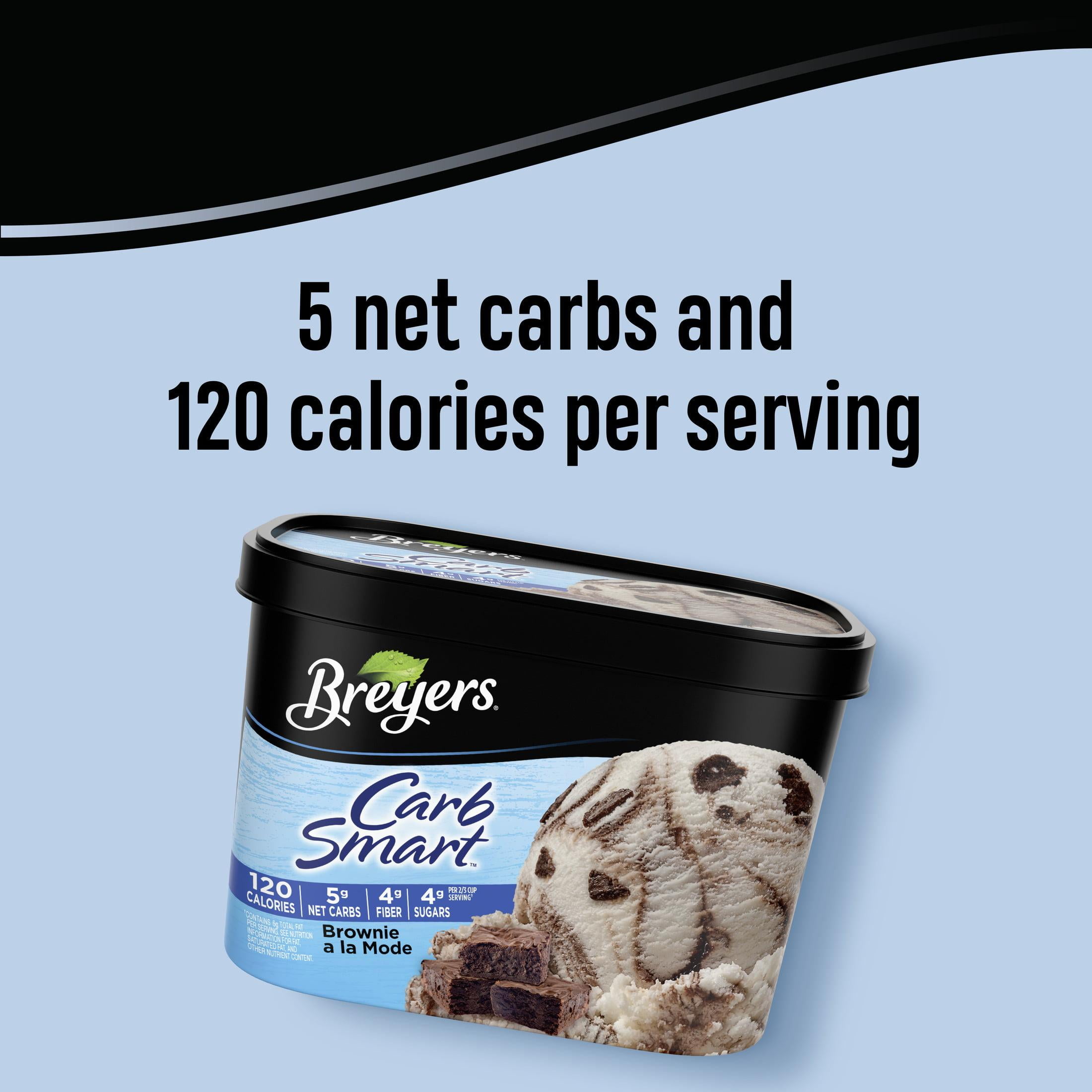 Breyers CarbSmart Brownie a La Mode Vanilla Ice Cream, Frozen Dairy Dessert, 48 oz