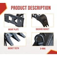 thumbnail image 2 of 11-7/8" Hydraulic Three-Teeth Skid Steer Fronthoe Bucket w/ Excavator Attachment Bobcat Loader, 2 of 9