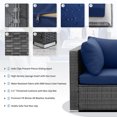 thumbnail image 3 of RADIATA 7 Pcs Outdoor Sofa and Fire Pit Table Wicker Sets Dark Gray/Navy, 3 of 9