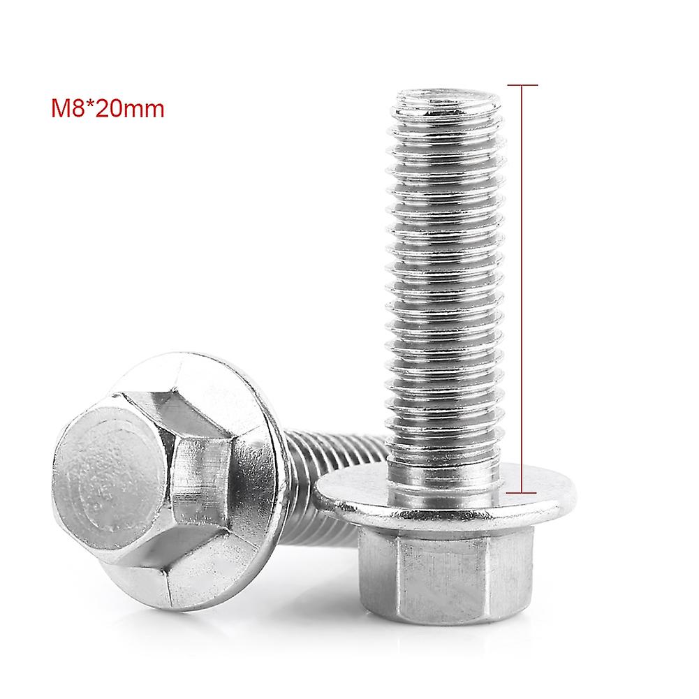 10pcs Stainless Steel Ss304 M8 Hex Drive Flange Bolts With Cap Head And Washer