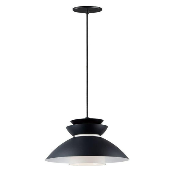 -One Light Pendant-14.25 inches Wide By 8 inches High-Black Finish Bailey Street Home 93-Bel-3360803