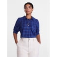thumbnail image 2 of Scenario Women's Button Front Shirt with Puff Sleeves, Sizes XS-XXXL, 2 of 3