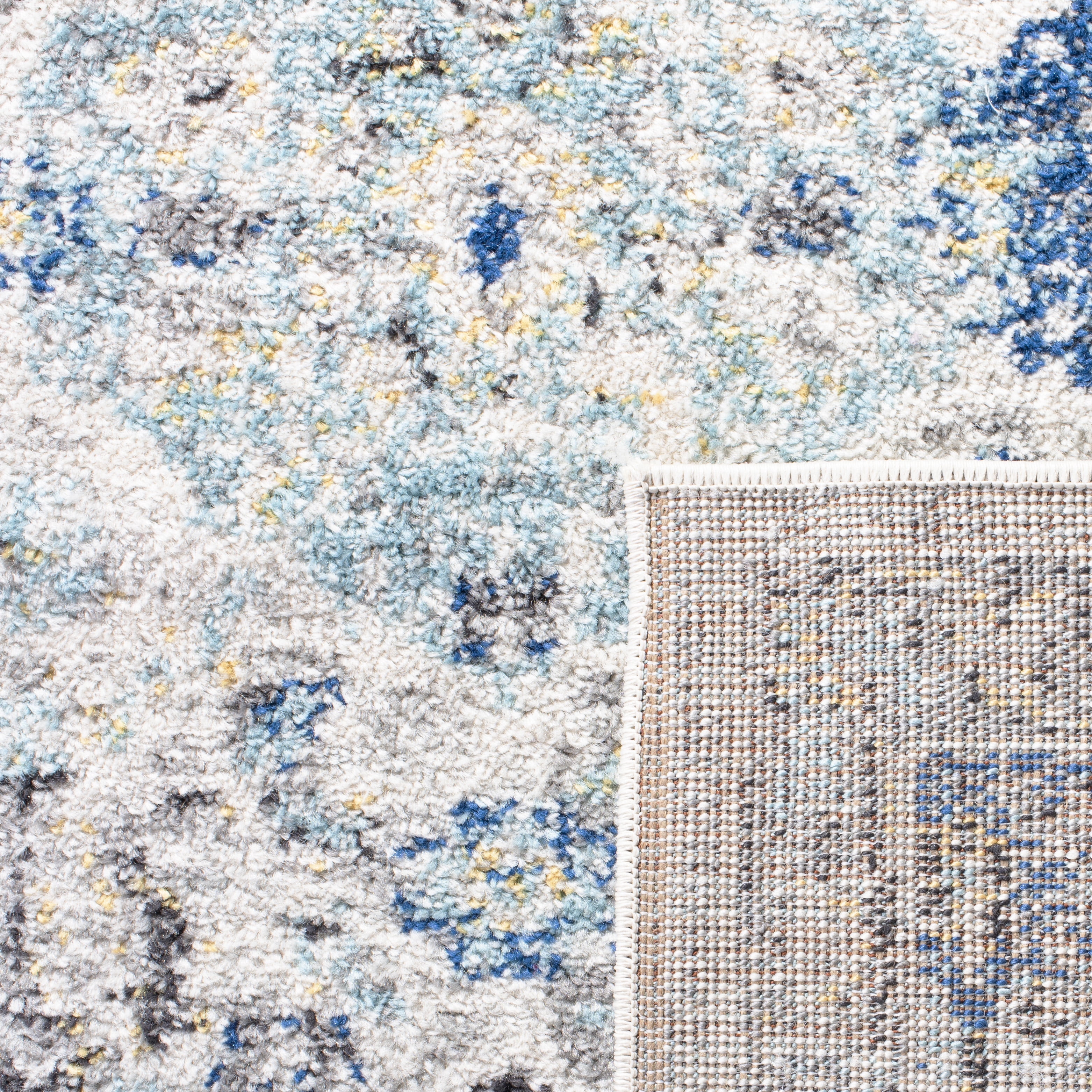 SAFAVIEH Madison Judith Distressed Area Rug, Ivory/Aqua, 5'1" x 7'6" - Transitional Modern Design, Ivory & Aqua, Non-Shedding & Easy Cleaning, Ideal for Living Room, Bedroom, Dining Space