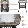 thumbnail image 2 of 3-Piece Swivel Rocker Wicker Chair Set of 2 ，360-Degree Rocking Chairs Outdoor with Cushions，Glass Table for Garden,Backyard, Bistro.Red, 2 of 7