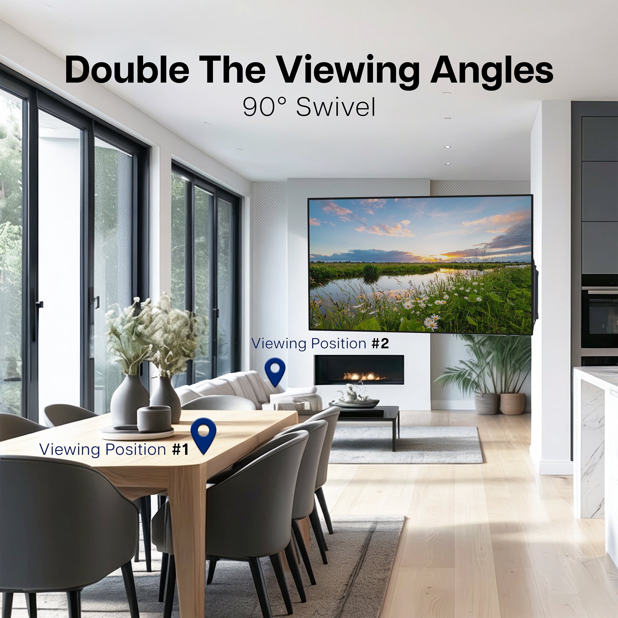 VIVO Steel Low Profile Electric Adjustable Swing 32" to 75" TV Wall Mount