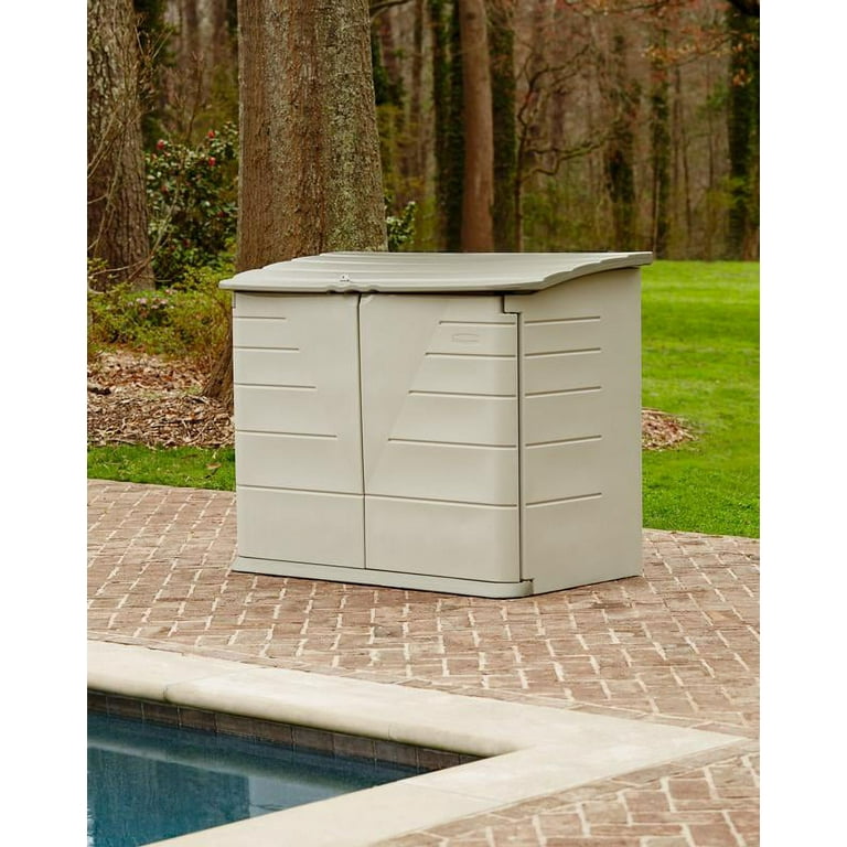 Rubbermaid 3 x 5 ft. Plastic, Resin and Polycarbonate Storage Shed, Beige  and Gray