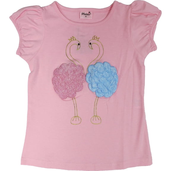 Wenchoice Girl'S Pink Couple Of Flamingos Tee S(1T-2T)