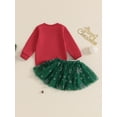 thumbnail image 4 of Suealasg Toddler Baby Girl Fall Clothes Long Sleeve Letter Print Sweatshirt Snowflake Print Tulle Skirt Set 6M 12M 18M 24M 3T 4T Little Girl Christmas Outfit 0-4 Years, 4 of 8