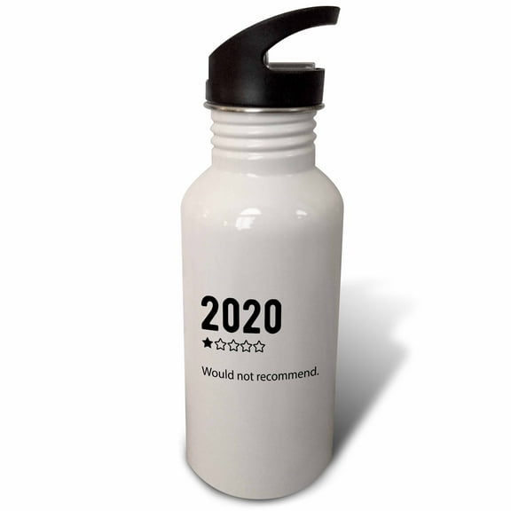 3dRose, 2020. 1 star rating. Would not recommend. Black lettering on white., Flip Straw 21oz Water Bottle
