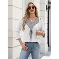 thumbnail image 6 of Zeagoo Womens Blouses 3/4 Sleeve V Neck Flounce Shirts Casual Dressy Tunic Tops Summer Fall Fashion Clothes, 6 of 8