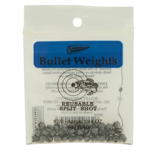 Bullet Weights® SSR3024 Lead Reusable Split Shot Size 3/0 Fishing