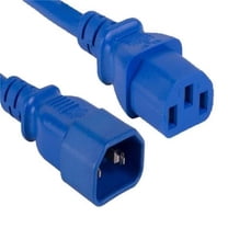 Sanoxy SNX-CBLR-PW131-2203 3 ft. 18 AWG Computer Power Extension Cord IEC320 C13 to IEC320 C14, Blue