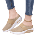 thumbnail image 2 of Domzle Mules for Women 2026 Shoes Slip on Sneakers Knit Flats Lightweight Breathable Comfortable Walking Shoes Khaki 40, 2 of 8