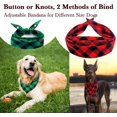 thumbnail image 2 of 2PCS Chirstmas Green and Red Plaid Dog Bandanas with Button, Dual Layer Scarf Soft Cotton Triangle Bib Girls and Boys Kerchief Adjustable Accessories for Small Medium Large Pets, 2 of 5