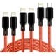 thumbnail image 3 of Cable USB C a Lightning Paquete de 5 Cargador de iPhone de 3/3/6/6/10 pies Cable de carga rápida con certificación Apple MFi Compatible con iPhone 14/13/12/11/XS/XR/X/8 - Negro, 3 of 5