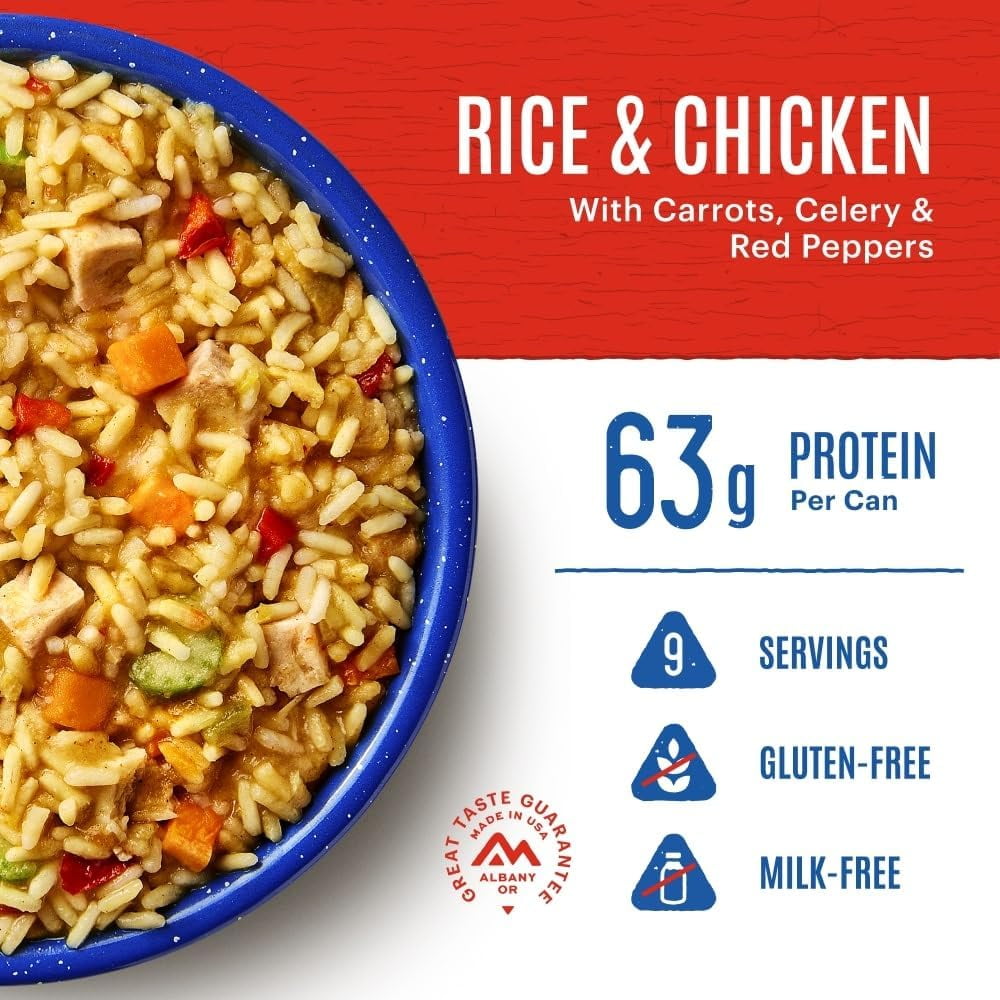 Mountain House Rice & Chicken #10 Can – 6-Pack | Freeze-Dried Survival & Emergency Food | Gluten-Free Camping & Backpacking Meal | 30-Year Shelf Life | Made in USA