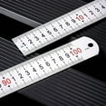 thumbnail image 6 of Stainless Steel Ruler Double Scale Drawing Ruler Math Ruler Geometry Measuring Ruler for Drawing Drafting Measuring, 6 of 15