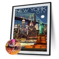 thumbnail image 2 of Cuadros Decorativos Kit de pintura de diamantes de imitación redondo completo con imagen de paisaje urbano 5D DIY (NH520) Sywqhk Nuevos Originales, 2 of 9