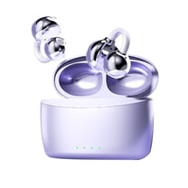 LACKUST Clip-On Open Ear Wireless Earbuds, Bluetooth 5.4, Low Latency, Dual Mic Noise Cancellation, Long Battery Life, Purple - for Workout & Gaming