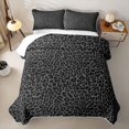 thumbnail image 2 of Meiyoeat Neutral Leopard Print Quilt King,Monochrome Spot Pattern King Coverlet Set,Gray Black, 2 of 7