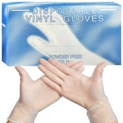 Baodeli X-Large Size Disposable Vinyl Gloves Heavy Duty Non Sterile Powder Free Latex Free Rubber 100 Count Box food Safe(X-Large- Pack of 100)