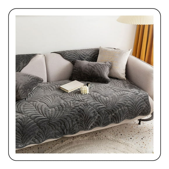Flannel Sectional Couch Covers with Non Slip Quilted Sofa Cover, Stain Resistant Sofa Cover Offering Unmatched Protection and Style for Your Furniture